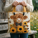 Sac Matelassé - Vache des Highlands aux Tournesols