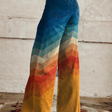 Léa - Pantalons Retro Zigzag Élégants