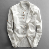 Chemise Homme Col Montant Style Vintage